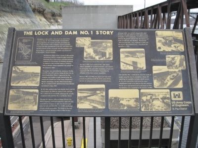 The Lock and Dam No. 1 Story Marker image. Click for full size.