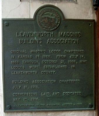 Leavenworth Masonic Building Association Marker image. Click for full size.