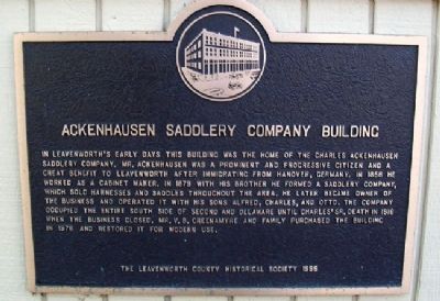 Ackenhausen Saddlery Co. Bldg Marker image. Click for full size.