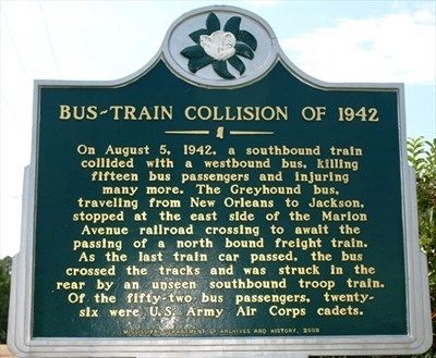 Bus-Train Collision of 1942 Marker image. Click for full size.