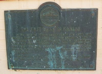 The First Bank in Kansas Marker image. Click for full size.