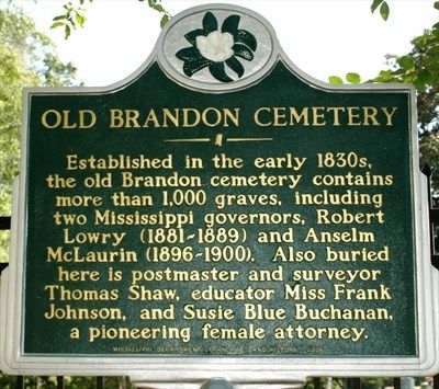 Old Brandon Cemetery Marker image. Click for full size.