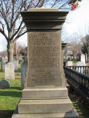 Pelatiah Perit Marker. Click for full size. Pelatiah Perit Marker image. Click for full size.