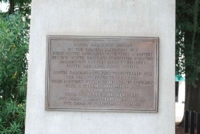 Spanish-American War Veterans Monument<br>South Plaque image. Click for full size.