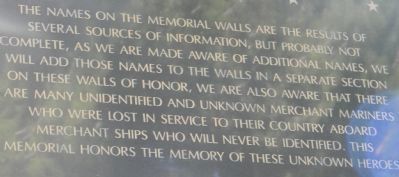 Wall of Honor Inscription image. Click for full size.