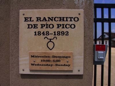 El Ranchito de Po Pico 1848-1892 image. Click for full size.