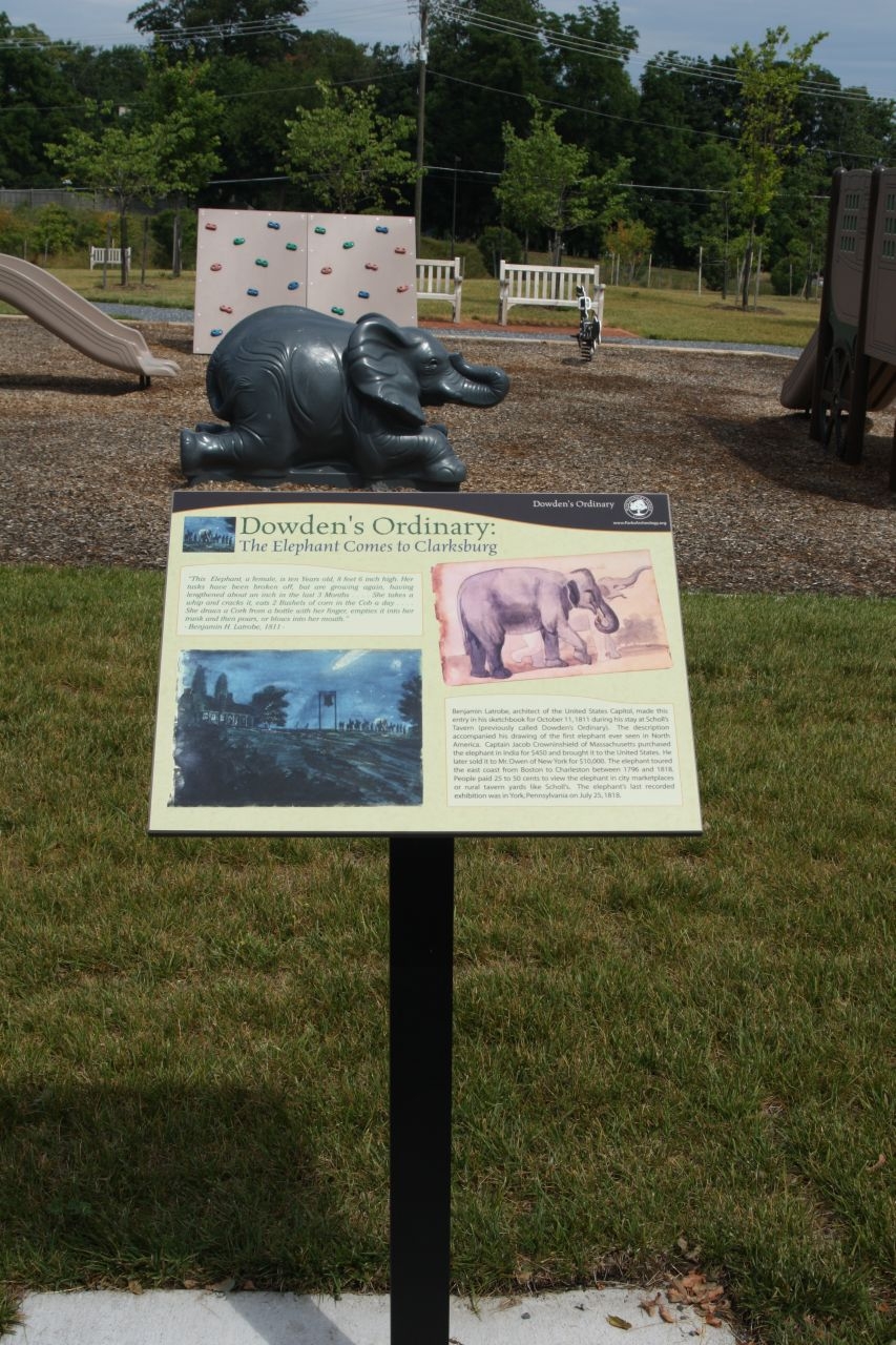 The Elephant Comes to Clarksburg Marker,