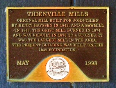 Thiensville Mills Marker image. Click for full size.