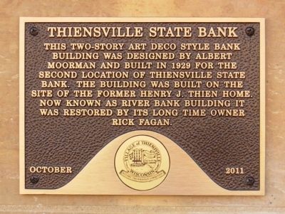 Thiensville State Bank Marker. Click for full size. Thiensville State Bank Marker image. Click for full size.