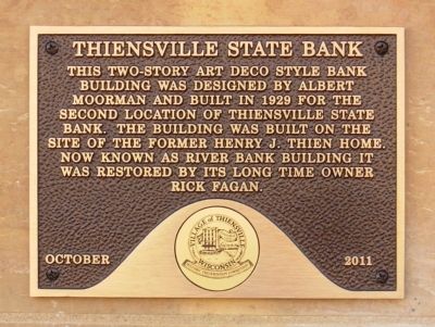 Thiensville State Bank Marker image. Click for full size.