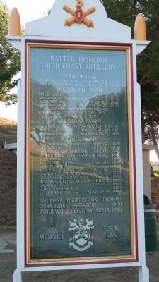 Battle Honors, Third Coast Artillery. Click for full size. Battle Honors, Third Coast Artillery image. Click for full size.