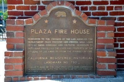 Plaza Fire House Marker image. Click for full size.