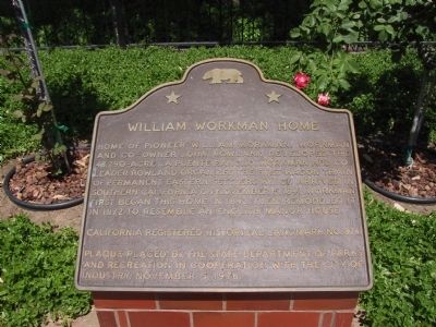 William Workman Home Marker image. Click for full size.