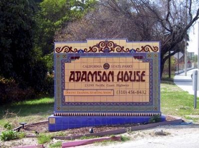 Adamson House State Park Sign at the Entrance image. Click for full size.
