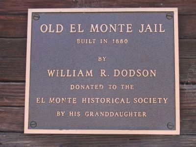 Old El Monte Jail Marker image. Click for full size.