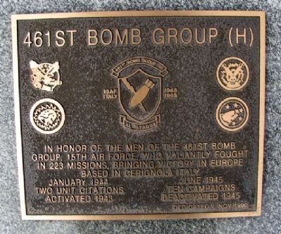461st Bomb Group (H) Marker image. Click for full size.