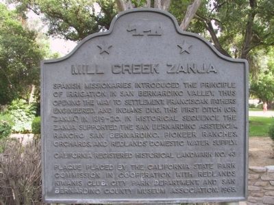 Mill Creek Zanja Original Marker image. Click for full size.