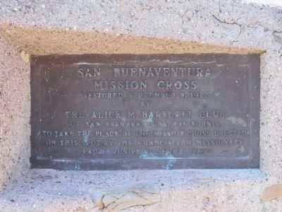 San Buenaventura Mission Cross Marker image. Click for full size.
