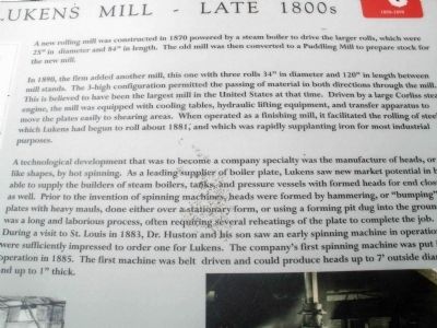 The Lukens Mill - Late 1800s Interpretive - Close-Up image. Click for full size.