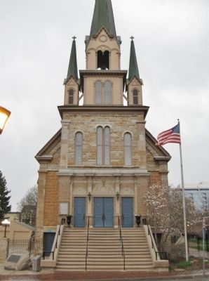 The Church of Our Lady of Lourdes and Marker image. Click for full size.