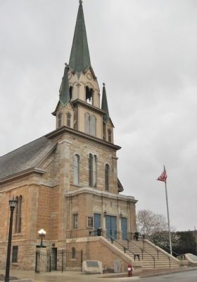 The Church of Our Lady of Lourdes and Marker image. Click for full size.