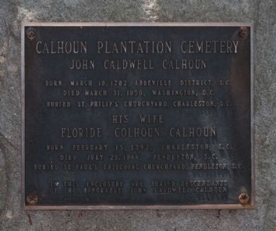 Calhoun Plantation Cemetery Marker image. Click for full size.