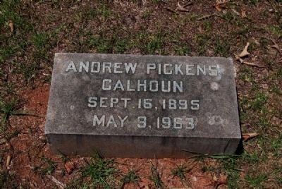 Andrew Pickens Calhoun Tombstone. Click for full size. Andrew Pickens Calhoun Tombstone image. Click for full size.