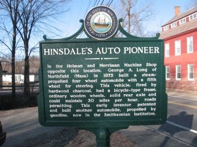 Hinsdale's Auto Pioneer Marker image. Click for full size.