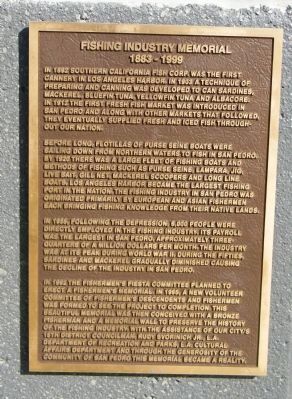 Fishing Industry Memorial Marker. Click for full size. Fishing Industry Memorial Marker image. Click for full size.