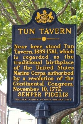 Tun Tavern Marker image. Click for full size.