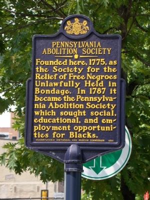 Pennsylvania Abolition Society Marker image. Click for full size.
