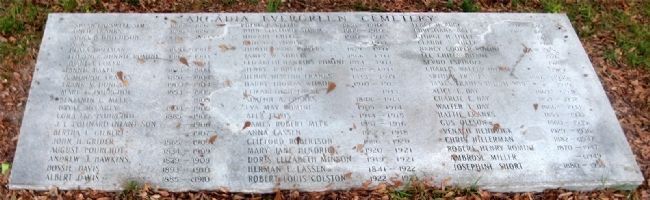 A Granite Slab Containing a List of Those Buried in Evergreen Cemetery image. Click for full size.