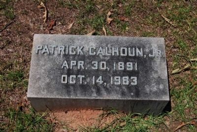 Patrick Calhoun, Jr. Tombstone. Click for full size. Patrick Calhoun, Jr. Tombstone image. Click for full size.