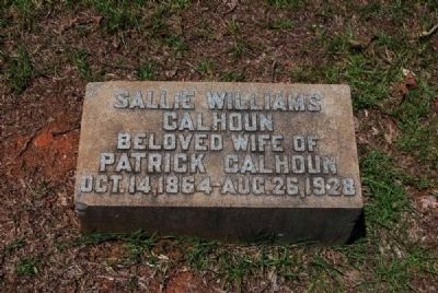 Sallie Williams Calhoun Tombstone image. Click for full size.