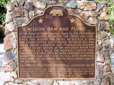 Mission Dam and Flume Marker. Click for full size. Mission Dam and Flume Marker image. Click for full size.