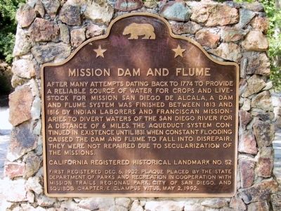 Mission Dam and Flume Marker image. Click for full size.