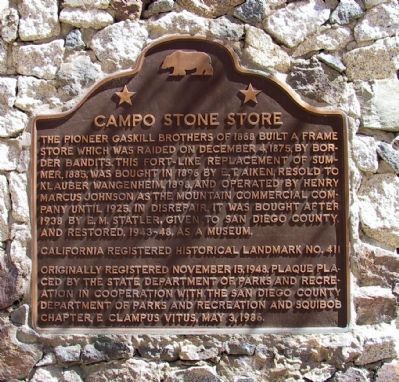 Campo Stone Store Marker image. Click for full size.