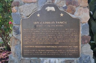 Leo Carrillo Ranch (Rancho de Los Kiotes) Marker image. Click for full size.
