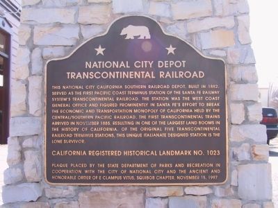 National City Depot Marker image. Click for full size.