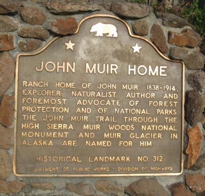 John Muir Home Marker image. Click for full size.
