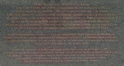 Harry Bridges Memorial - Panel 2 image. Click for full size.