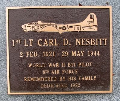 1st Lt Carl D. Nesbitt Marker image. Click for full size.