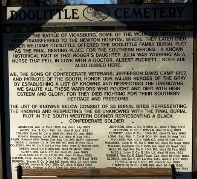 Doolittle CSA Cemetery Sign image. Click for full size.