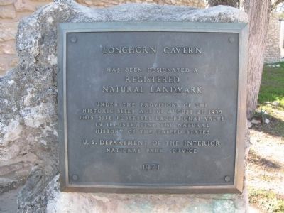 Longhorn Caverns, Registered Natural Landmark Marker image. Click for full size.