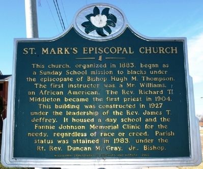 St. Mark's Episcopal Church Marker image. Click for full size.