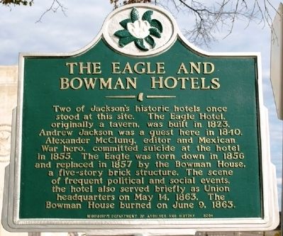 The Eagle and Bowman Hotels Marker image. Click for full size.