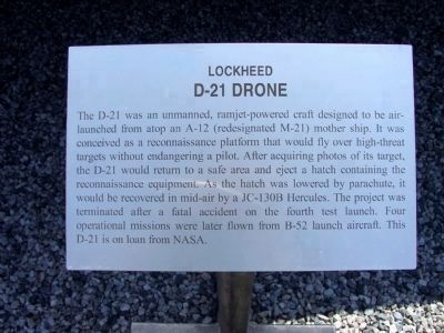 Panel #6: Lockheed D-21 Drone. Click for full size. Panel #6: Lockheed D-21 Drone image. Click for full size.