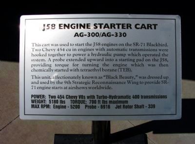 Panel #4: J58 Engine Starter Cart<br>AG-300/AG-330 image. Click for full size.