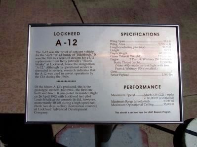 Panel #5: Lockheed A-12. Click for full size. Panel #5: Lockheed A-12 image. Click for full size.