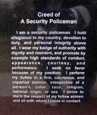 USAF Security Police Creed image. Click for full size.